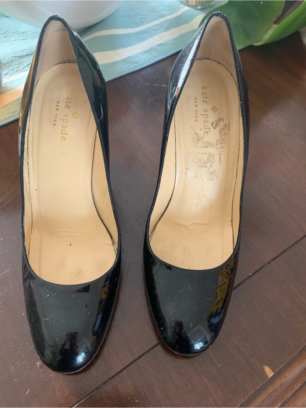 kate spade Black Patent Leather Round-Toe Pumps